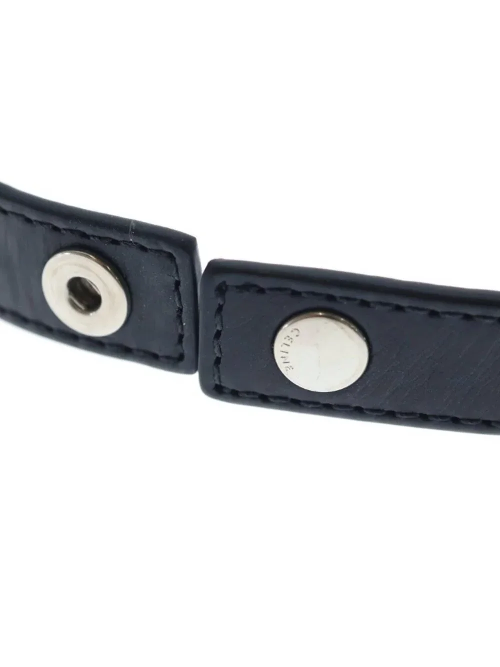 Celine Studded Choker Leather Necklace Black
